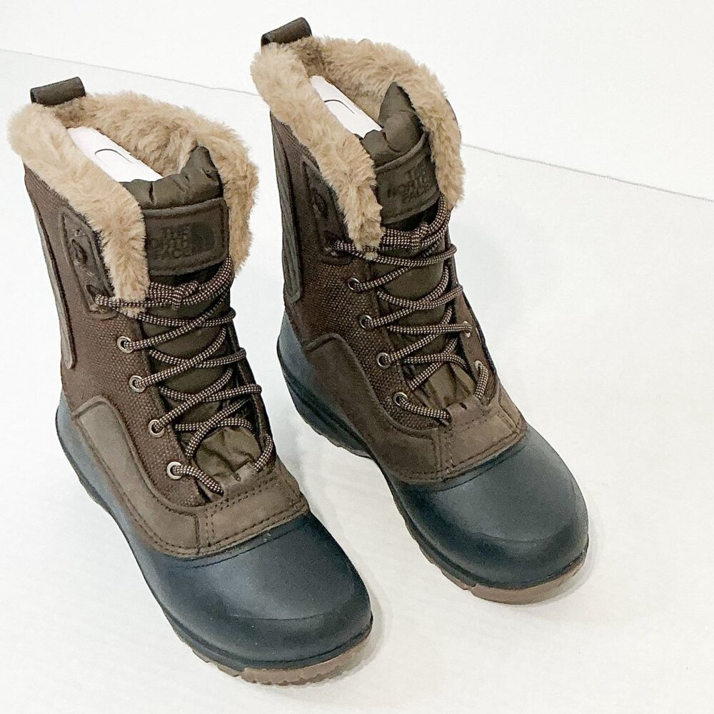 The North Face NWB Sz 6 Brown Shellista IV Waterproof Leather Mid Boots - Picture 5 of 14